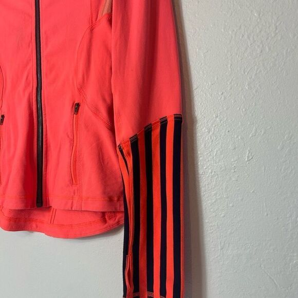 Women's Orange Striped Jacket - Picture 6 of 10